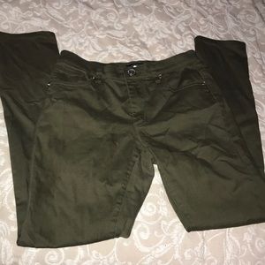 Mid Rise Olive Toned Skinny Jeans